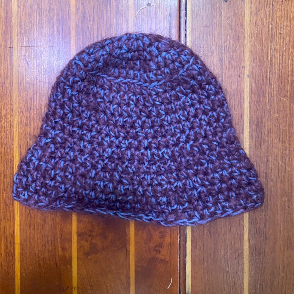 Mohair and cotton crocheted bucket hat